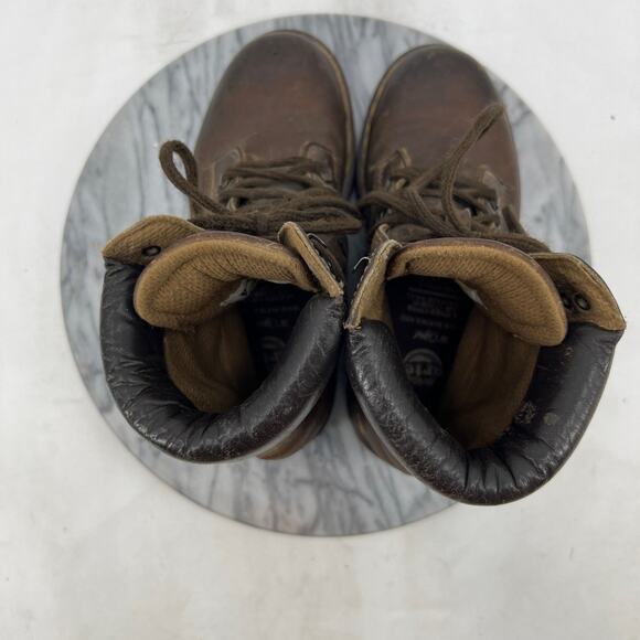 Vintage Dr Martens Mens 5 Boots Brown Leather Steel Toe High Top Made England main image 13